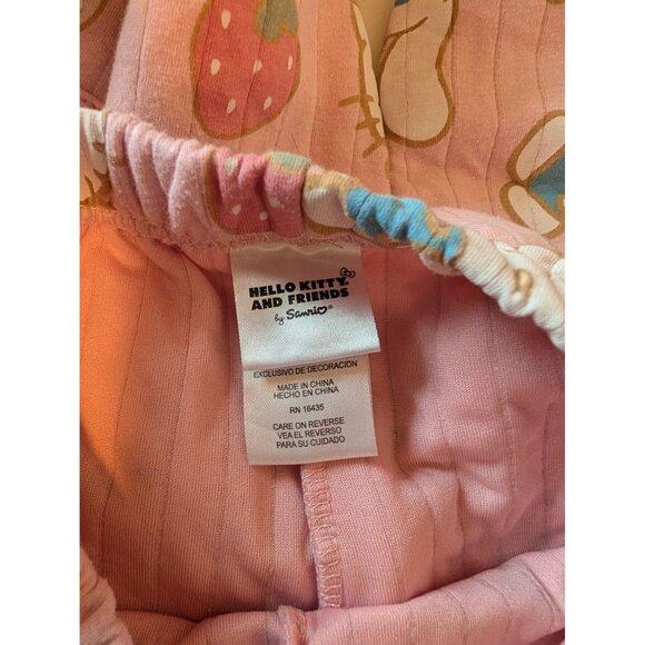 Hello Kitty Kids 2-Piece Pink Cartoon Print Size 6 By Sanrio strawberries Cinnam - Picture 4 of 8